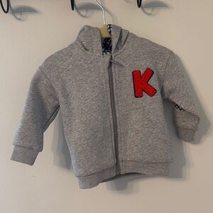 Kenzo Set: Kids Gray Kids Hoodie and Sweats set with Red embroidered stitching